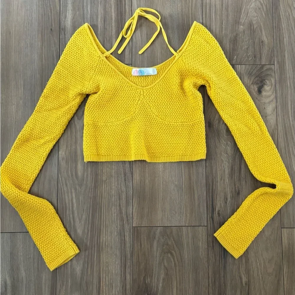 Free People Beach Cropped Sweater Top Small